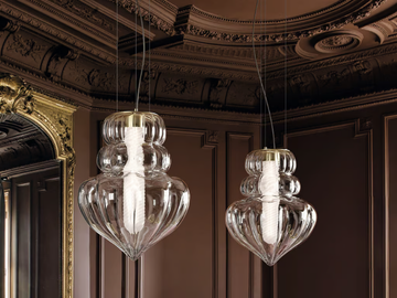 VALLONNÉ - Venetian crystal pendant lamp by Barovier&Toso