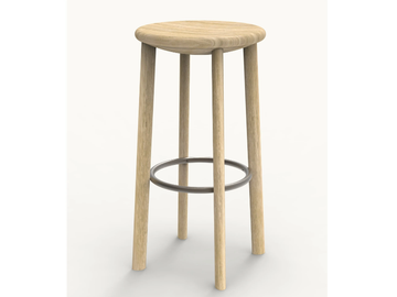 BOWL - High oak barstool with footrest by BassamFellows