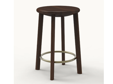 BOWL - Walnut stool with footrest by BassamFellows