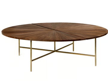 CIRCULAR - Round stainless steel and wood table by BassamFellows