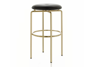 CIRCULAR - Upholstered bar stool with steel base by BassamFellows