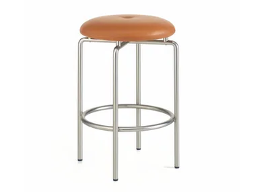 CIRCULAR - Upholstered counter stool with steel base by BassamFellows