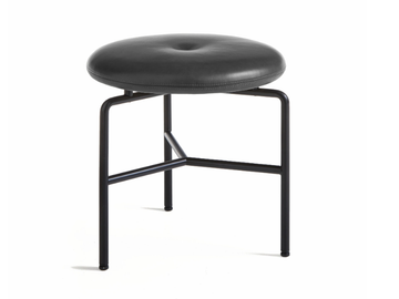 CIRCULAR - Upholstered stool with steel base by BassamFellows