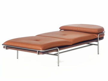 GEOMETRIC - Upholstered leather wood and steel daybed by BassamFellows