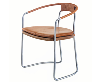 GEOMETRIC - Wood and steel chair with armrests by BassamFellows