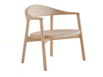 PEBBLE - Solid wood lounge chair with armrests by BassamFellows