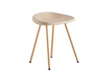 PEBBLE - Steel and wood stool by BassamFellows