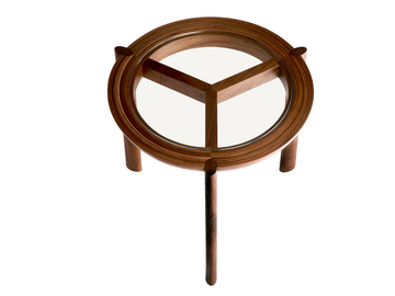 SPOKE - Round wood and glass coffee table by BassamFellows