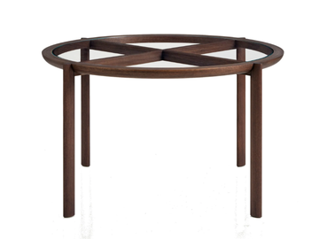 SPOKE - Round wood and glass table by BassamFellows