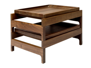 TRAY RACK - Solid wood side table with removable trays by BassamFellows