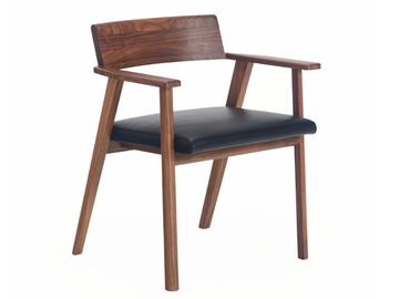 WEDGE - Solid wood and upholstered chair with armrests by BassamFellows