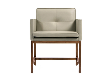 WOOD FRAME DINING - Wood and upholstered chair with armrests by BassamFellows