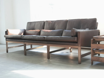 WOOD FRAME LOUNGE - Low back wood and upoholstered sofa by BassamFellows