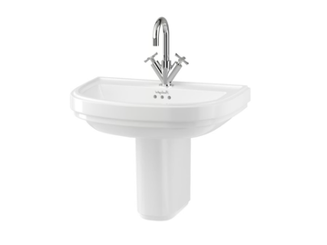RIVIERA - 650mm D-shape semi-pedestal basin by bathroom brands