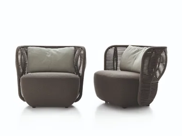 BAY - Fabric garden armchair with armrests by B&B Italia Outdoor