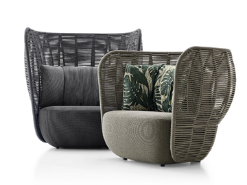 BAY - High-back garden armchair by B&B Italia Outdoor