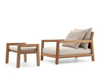PABLO OUTDOOR - Teak garden armchair with armrests by B&B Italia Outdoor