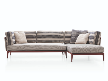 RIBES - Fabric garden sofa with chaise longue by B&B Italia Outdoor