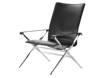 BEVERLY - Folding leather armchair with armrests by B&B Italia