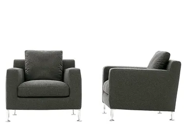 HARRY - Upholstered armchair with armrests by B&B Italia