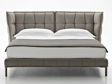 HUSK - Fabric double bed with upholstered headboard by B&B Italia