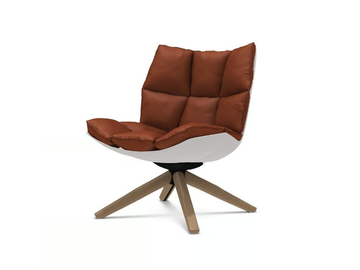 HUSK - Swivel trestle-based armchair by B&B Italia
