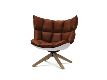 HUSK - Upholstered trestle-based armchair by B&B Italia