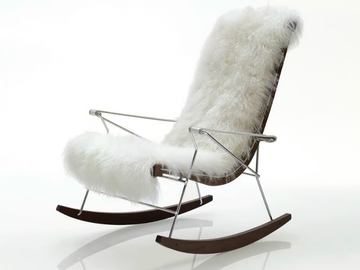 J.J. - Rocking fur armchair with armrests by B&B Italia