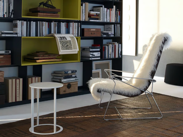 J.J. - Sled base fur armchair by B&B Italia