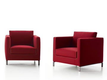RAY - Fabric armchair with armrests by B&B Italia