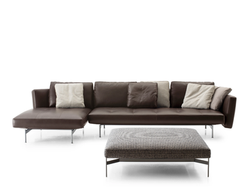 SAKÉ - Leather sofa with chaise longue by B&B Italia