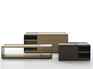 SURFACE - Low rectangular wooden coffee table by B&B Italia