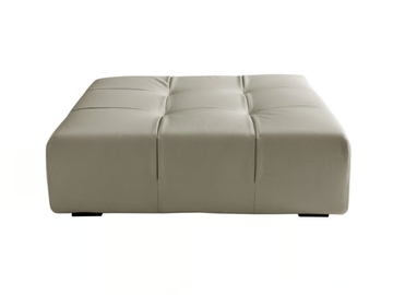 TUFTY TIME LEATHER - Square leather pouf by B&B Italia