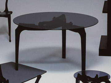 CARLINA - Round wood and glass dining table by BD Barcelona Design