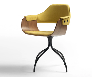 SHOWTIME - Swivel upholstered chair with armrests by BD Barcelona Design