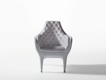 SHOWTIME - Tufted upholstered leather armchair by BD Barcelona Design