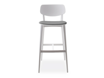 DOLL 555 - High beech stool with integrated cushion by Billiani