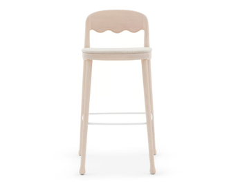FRISÉE 255 - Ash stool with integrated cushion by Billiani