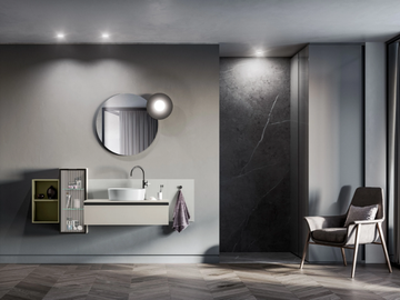DEEP COMP. 6 - Single wall-mounted vanity unit with drawers by Birex