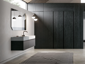 DEEP COMP. 7 - Single wall-mounted vanity unit with drawers by Birex