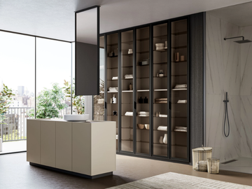 MAJOR COMP. 2 - Single floor-standing vanity unit with doors by Birex