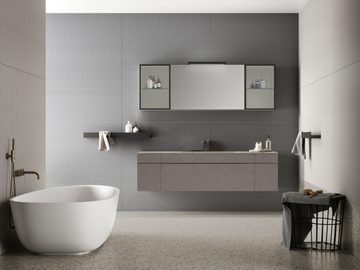 SIDÉRO COMP. 6 - Wall-mounted single vanity unit with drawers by Birex