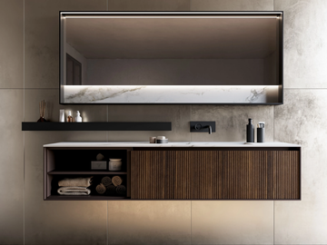 TRACCIA COMP. 4 - Wall-mounted vanity unit with drawers by Birex