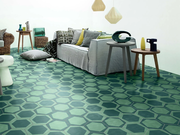 ON/OFF TEAL - Handmade cement tiles by Bisazza