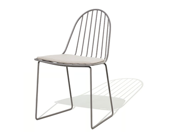 ILLA - Sled base aluminium chair with integrated cushion by Bivaq