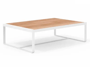 SIT - Low iroko and aluminium coffee table by Bivaq