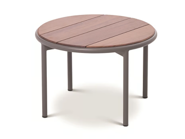 TEJA - Low round steel and wood coffee table by Bivaq