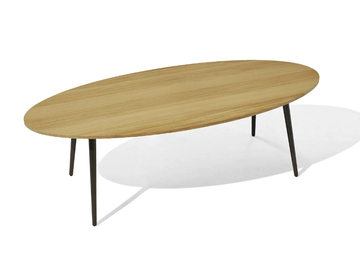 VINT - Oval low iroko garden side table by Bivaq