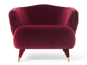 SAVOI - Tufted fabric armchair with armrests by Black Tie
