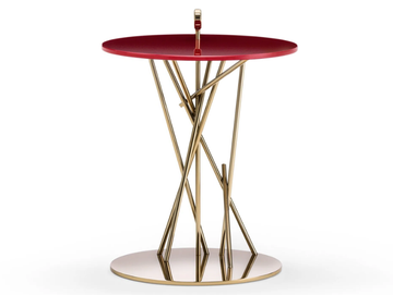 TAO - Stainless steel and glass high side table by Black Tie